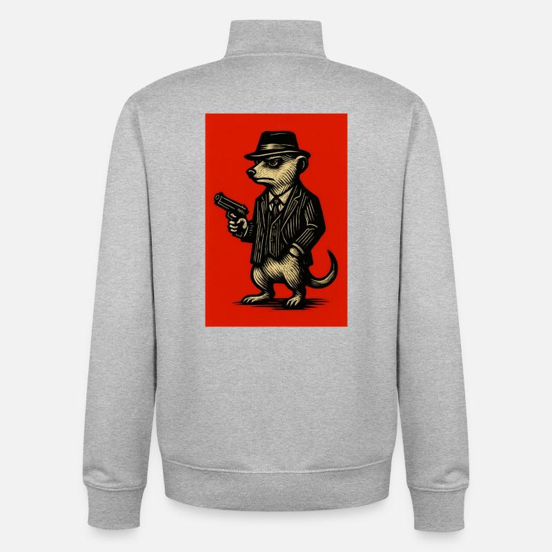 erdmännchen comichelden 4 - Unisex Organic Zip Sweatshirt von Stanley/Stella - Grau meliert