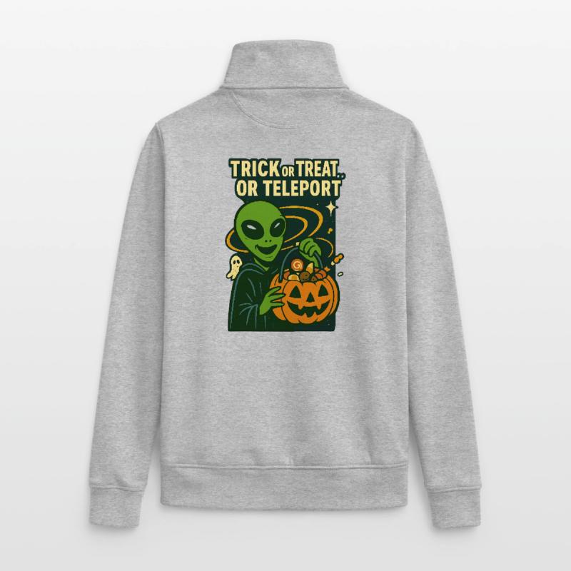 Alien Halloween T-Shirt – Süßes oder Saures... oder... Unisex Organic Zip Sweatshirt von Stanley/Stella