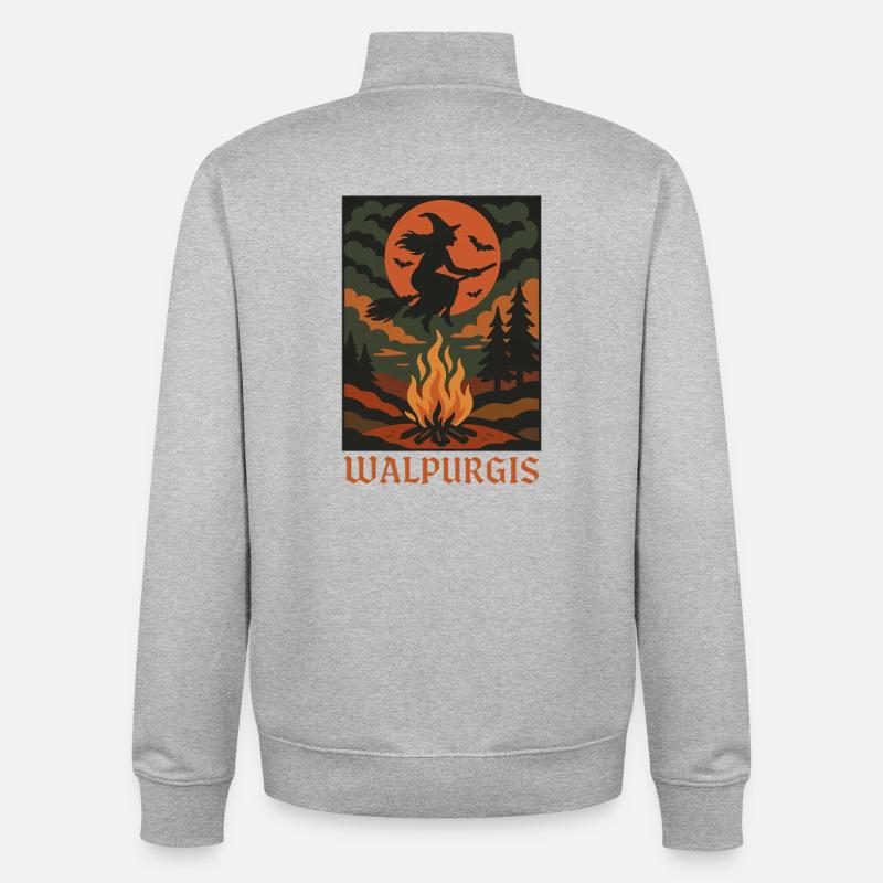 Nuit de Walpurgis - Sweat zippé unisexe en coton bio Stanley/Stella - gris chiné