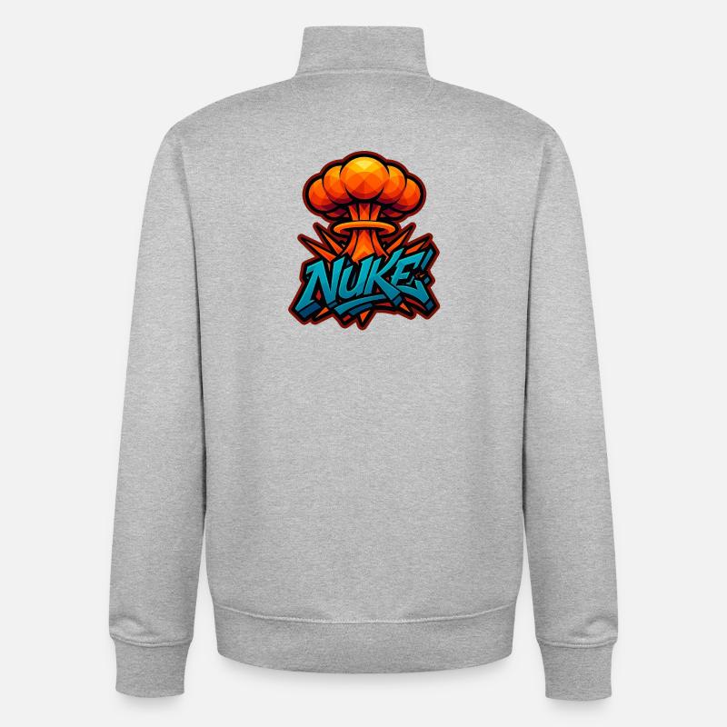 MICRO-ONDE!  - Explosion de graffitis | Design exclusif - Sweat zippé unisexe en coton bio Stanley/Stella - gris chiné