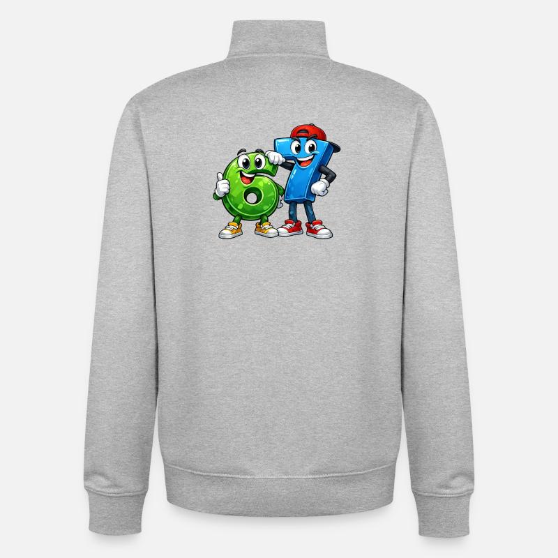 67 sixseven - Sweat zippé unisexe en coton bio Stanley/Stella - gris chiné