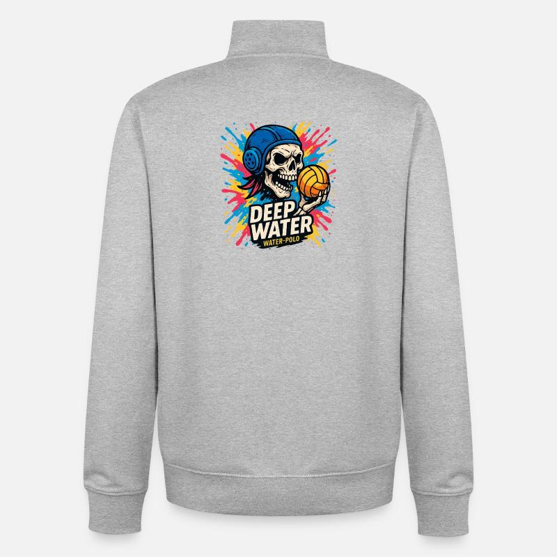Waterpolo Crane DEEPWATER - Sweat zippé unisexe en coton bio Stanley/Stella - gris chiné
