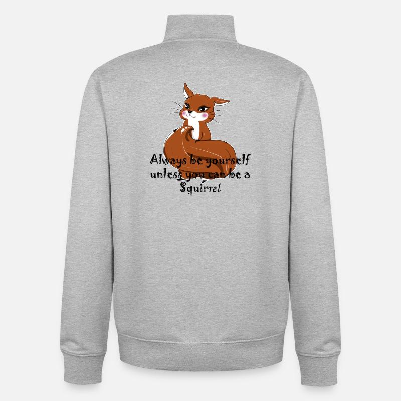 Sei ein Eichhörnchen - Unisex Organic Zip Sweatshirt von Stanley/Stella - Grau meliert