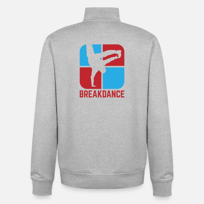 Breakdance - Sweat zippé unisexe en coton bio Stanley/Stella - gris chiné