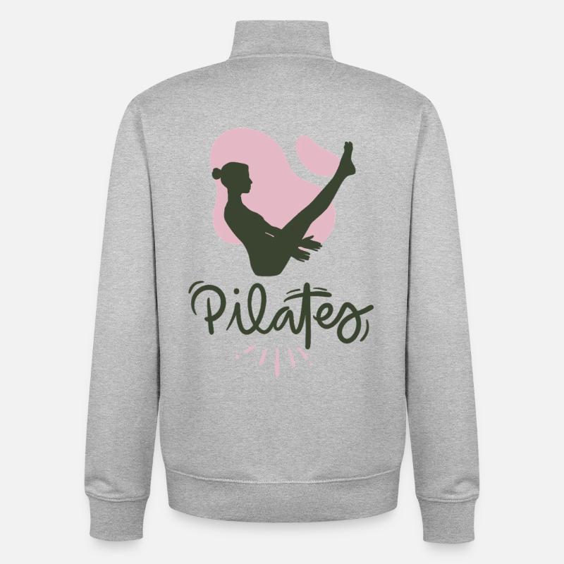 Pilates - Sweat zippé unisexe en coton bio Stanley/Stella - gris chiné