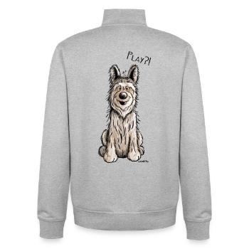 Happy Berger Picard - Hund - Dog - Unisex Organic Zip Sweatshirt von Stanley/Stella - Grau meliert - Hinten - AI Model Male 185 light (185cm)