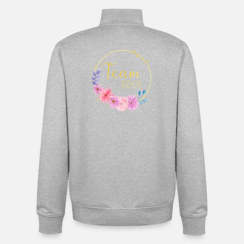 Team Bride - Unisex Organic Zip Sweatshirt von Stanley/Stella - Grau meliert