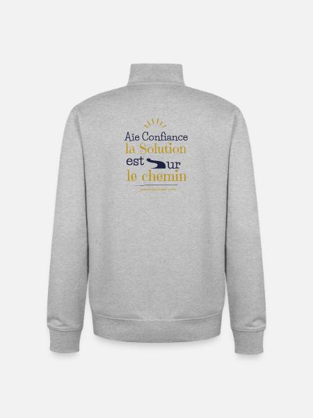 Awaken, Life awaits you - Unisex Organic Zip Sweatshirt by Stanley/Stella - heather grey