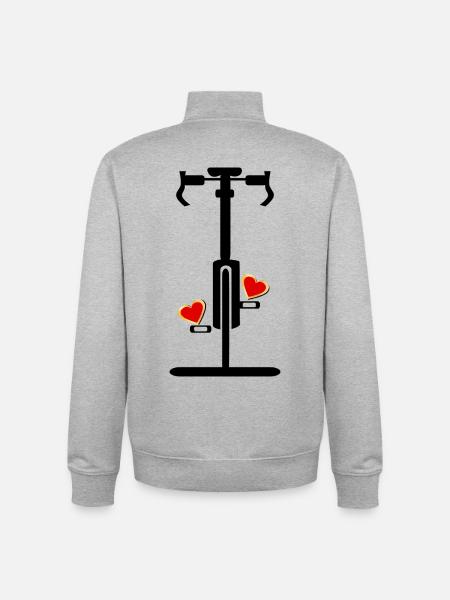 Saint-Valentin Cycling Cycling - Sweat zippé unisexe en coton bio Stanley/Stella - gris chiné