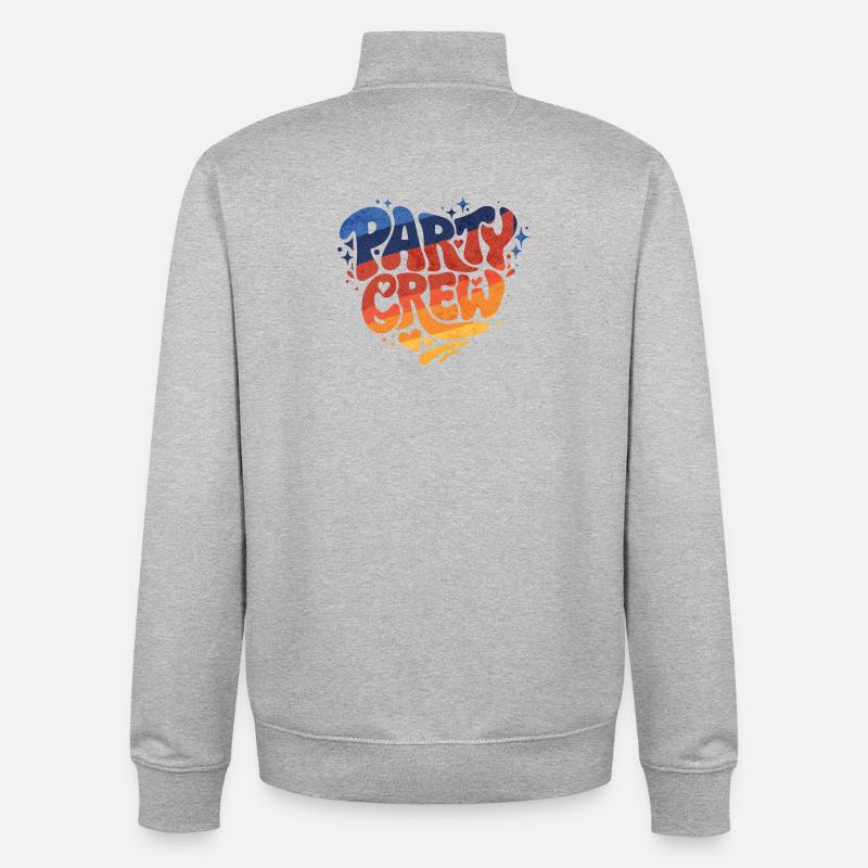 Party Crew Herz Gradient - Unisex Organic Zip Sweatshirt von Stanley/Stella - Grau meliert
