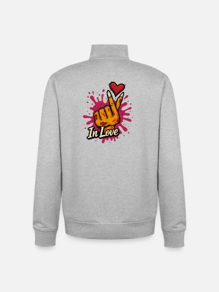 Verliebte Zombie-Hand - Unisex Organic Zip Sweatshirt von Stanley/Stella - Grau meliert