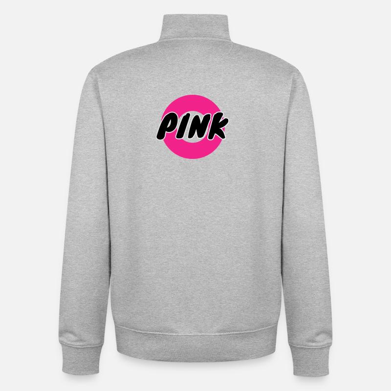 Logo ROSE dans un cercle - Sweat zippé unisexe en coton bio Stanley/Stella - gris chiné