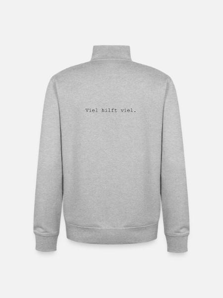 viel hilft viel - Unisex Organic Zip Sweatshirt von Stanley/Stella - Grau meliert