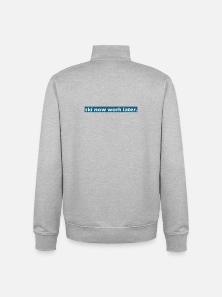 ski now - Unisex Organic Zip Sweatshirt by Stanley/Stella - heather grey
