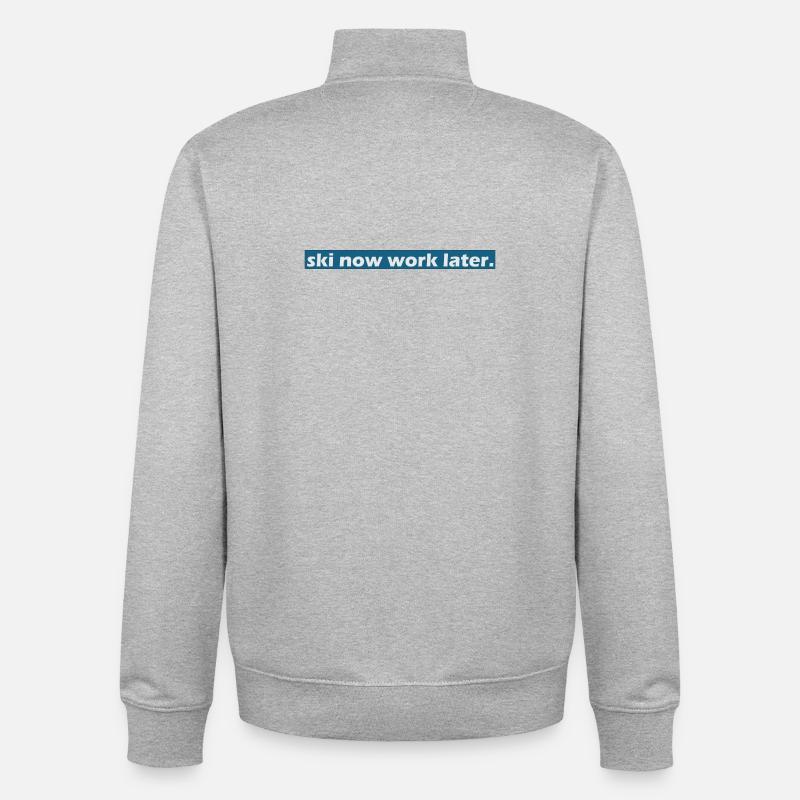 ski now - Unisex Organic Zip Sweatshirt von Stanley/Stella - Grau meliert