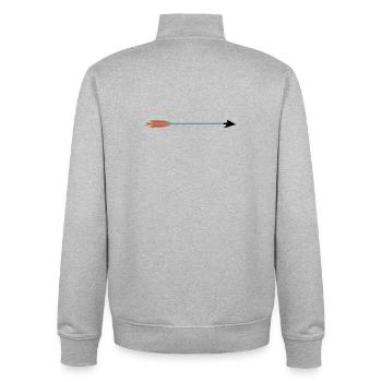 mittelalterliche Bogenschießen Pfeil Broadhead von - Unisex Organic Zip Sweatshirt von Stanley/Stella - Grau meliert - Hinten - AI Model Male 185 light (185cm)