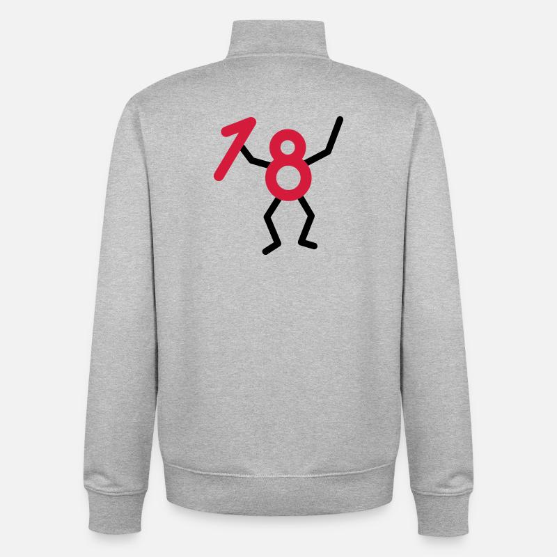 Endlich18! - Sweat zippé unisexe en coton bio Stanley/Stella - gris chiné