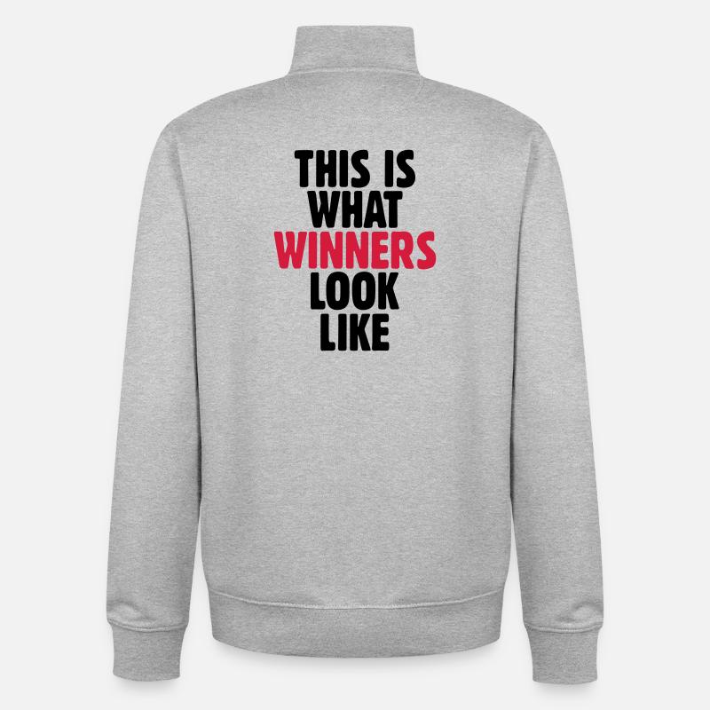This is what winners look like - Sweat zippé unisexe en coton bio Stanley/Stella - gris chiné
