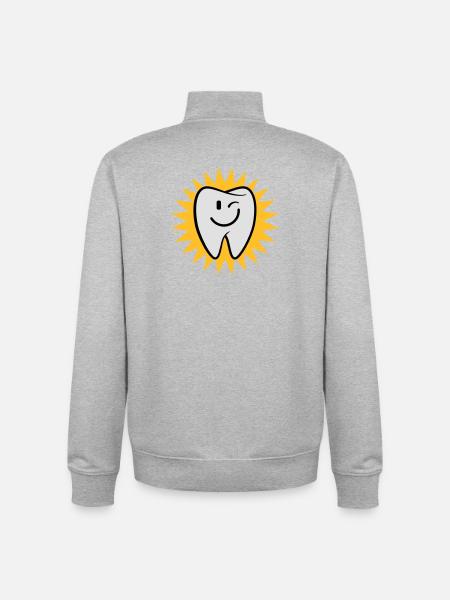 Dent heureux - Sweat zippé unisexe en coton bio Stanley/Stella - gris chiné