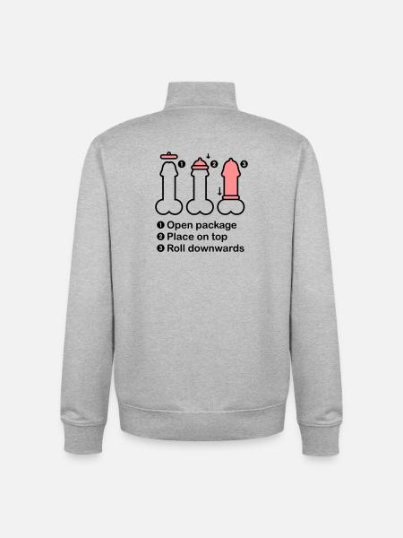 Condom manual - Unisex Organic Zip Sweatshirt by Stanley/Stella - heather grey