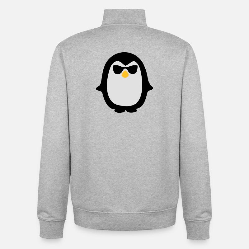 pinguin - Sweat zippé unisexe en coton bio Stanley/Stella - gris chiné