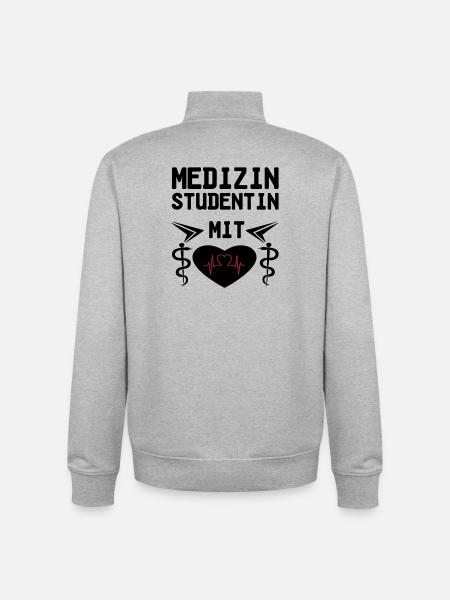 Medizinstudentin mit Herz Geschenk - Unisex Organic Zip Sweatshirt von Stanley/Stella - Grau meliert