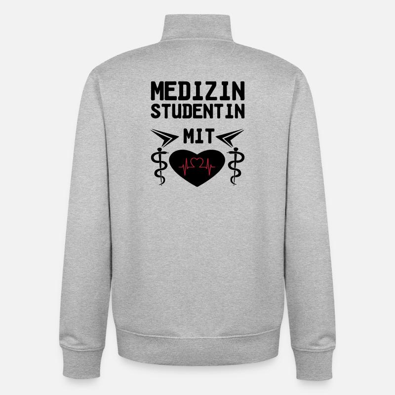 Medizinstudentin mit Herz Geschenk - Unisex Organic Zip Sweatshirt von Stanley/Stella - Grau meliert