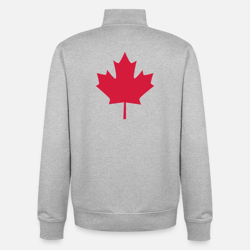 Quitte le Canada - Sweat zippé unisexe en coton bio Stanley/Stella - gris chiné