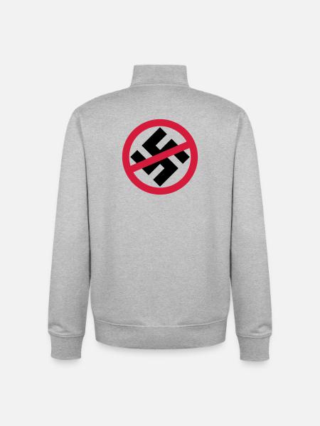 Gegen Nazis - Unisex Organic Zip Sweatshirt von Stanley/Stella - Grau meliert