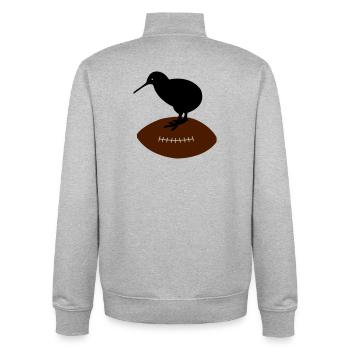 Kiwi Rugby - Sweat zippé unisexe en coton bio Stanley/Stella - gris chiné - Dos - AI Model Male 185 light (185cm)