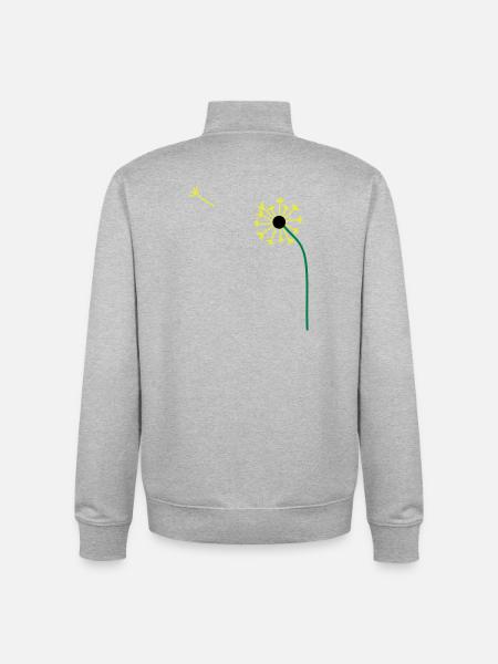 Dandelion,Dandelion,Buttercup, ✔ - Unisex Organic Zip Sweatshirt by Stanley/Stella - heather grey