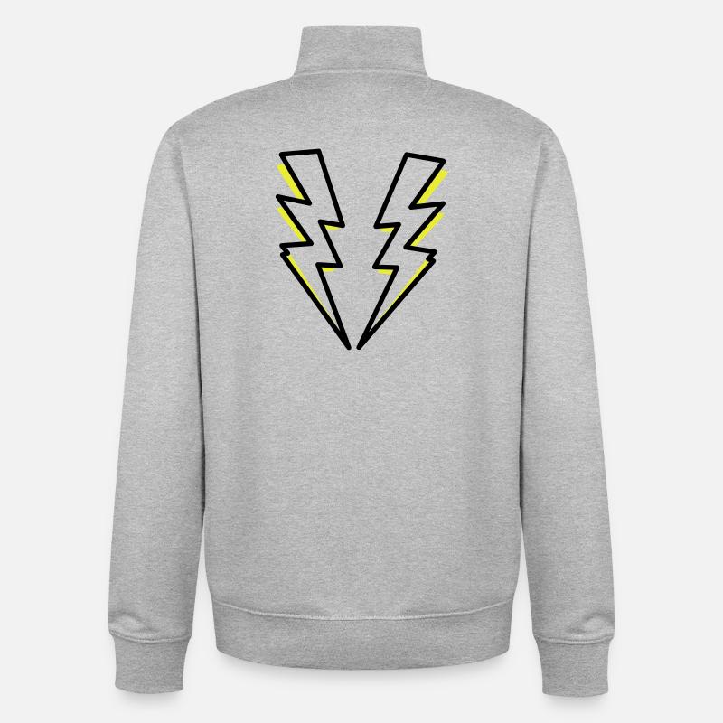 Lightning flash lighting - Unisex Organic Zip Sweatshirt by Stanley/Stella - heather grey