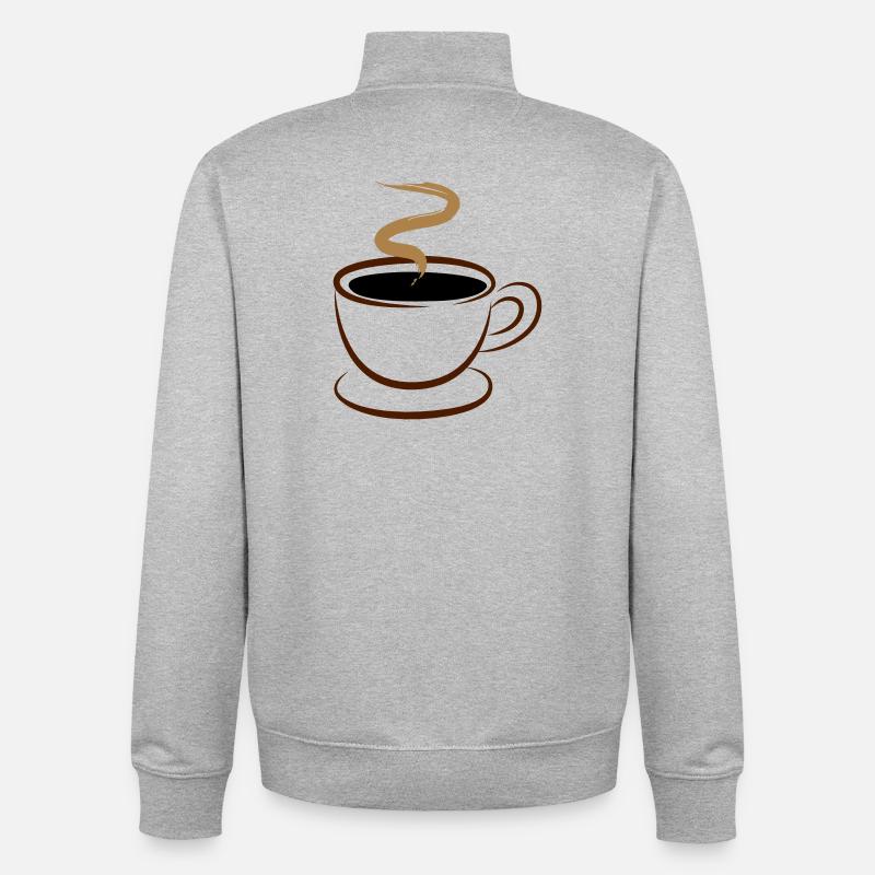 Kaffee - Unisex Organic Zip Sweatshirt von Stanley/Stella - Grau meliert