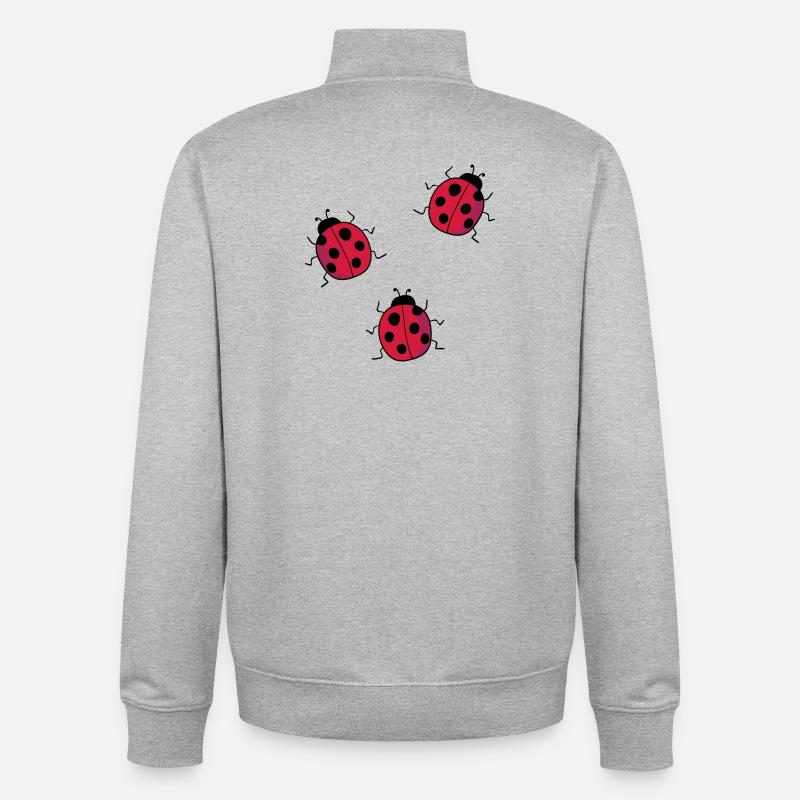ladybug - Unisex Organic Zip Sweatshirt by Stanley/Stella - heather grey