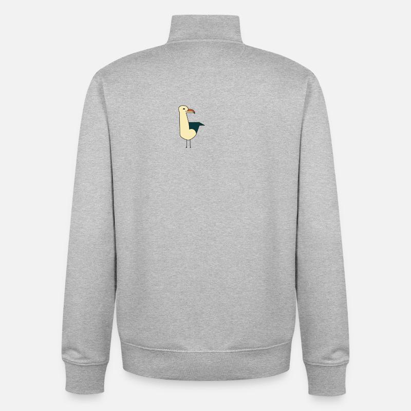 Möwe - Unisex Organic Zip Sweatshirt von Stanley/Stella - Grau meliert