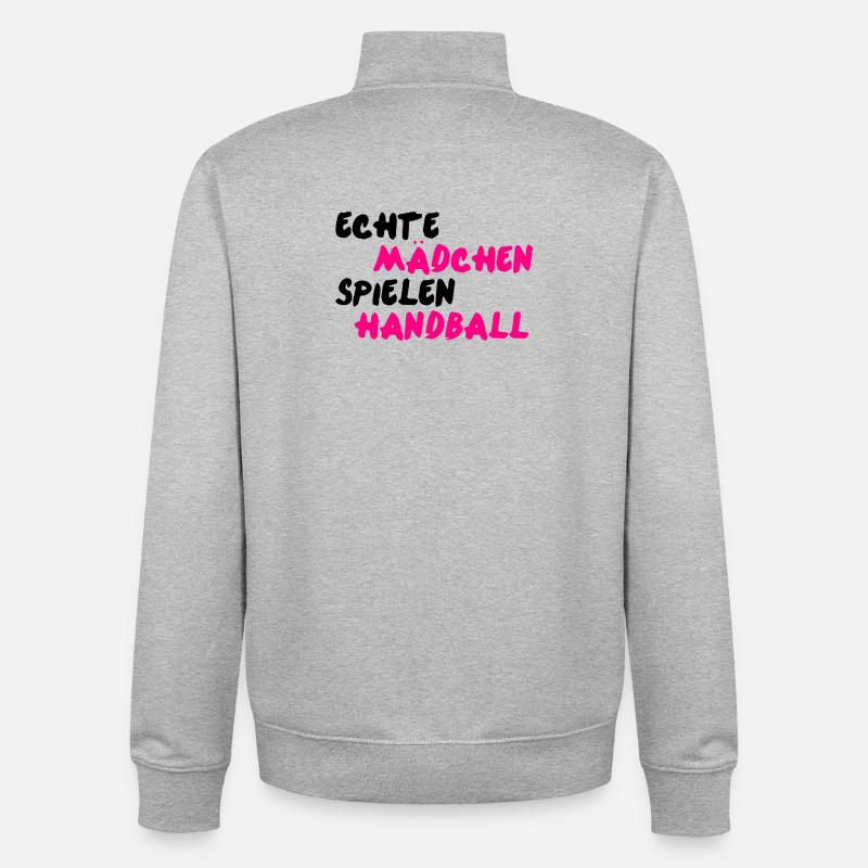Echte Mädchen spielen Handball - Unisex Organic Zip Sweatshirt von Stanley/Stella - Grau meliert