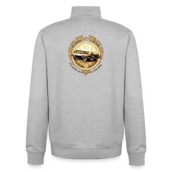 last V8 - Unisex Organic Zip Sweatshirt von Stanley/Stella - Grau meliert - Hinten - AI Model Male 185 light (185cm)