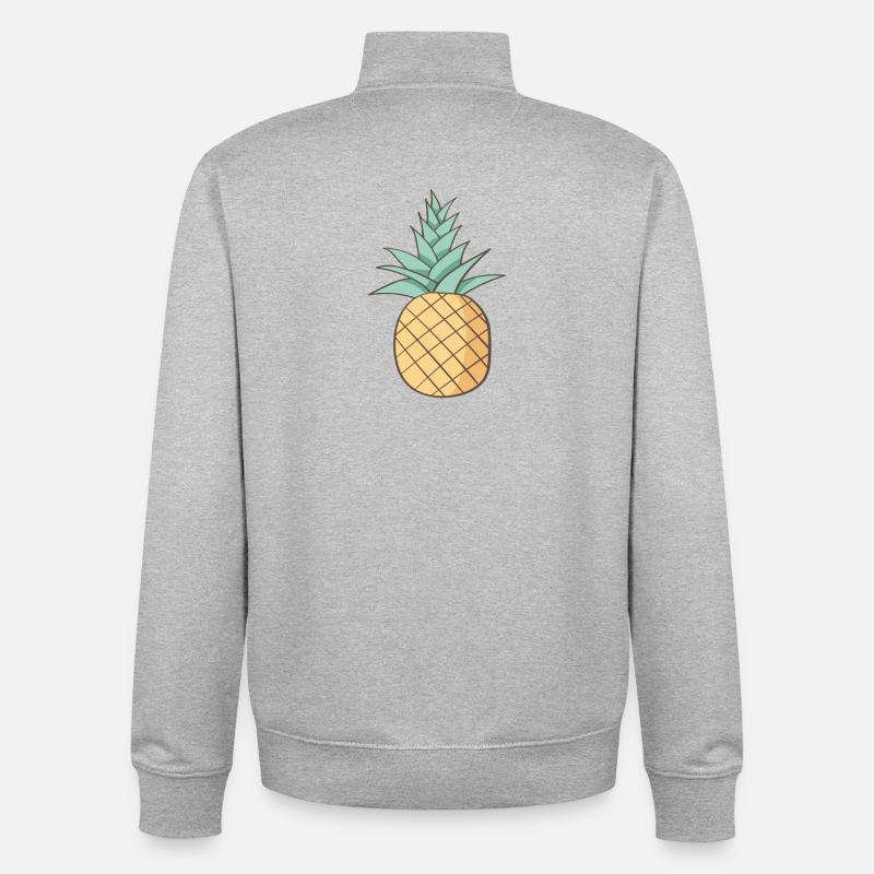 Ananas - Sweat zippé unisexe en coton bio Stanley/Stella - gris chiné