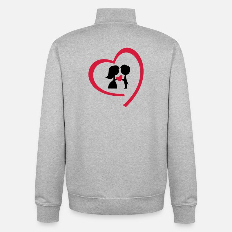jeunes mariés - Sweat zippé unisexe en coton bio Stanley/Stella - gris chiné
