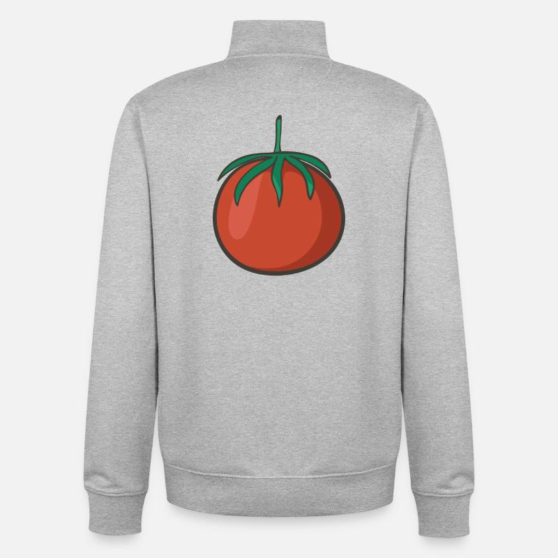 Tomate - Sweat zippé unisexe en coton bio Stanley/Stella - gris chiné