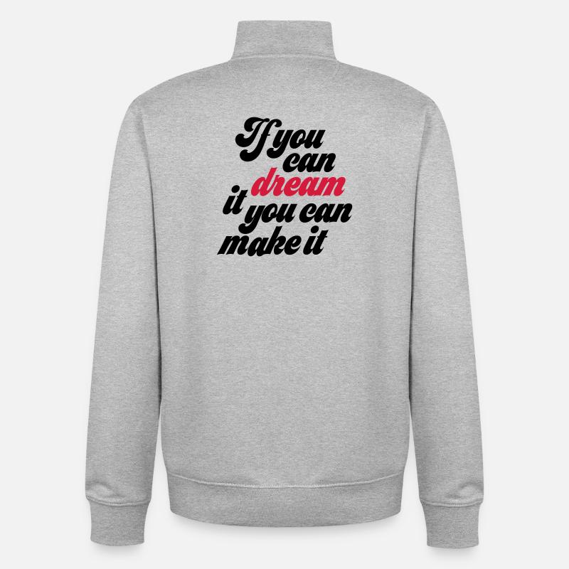 Motivation - Unisex Organic Zip Sweatshirt von Stanley/Stella - Grau meliert