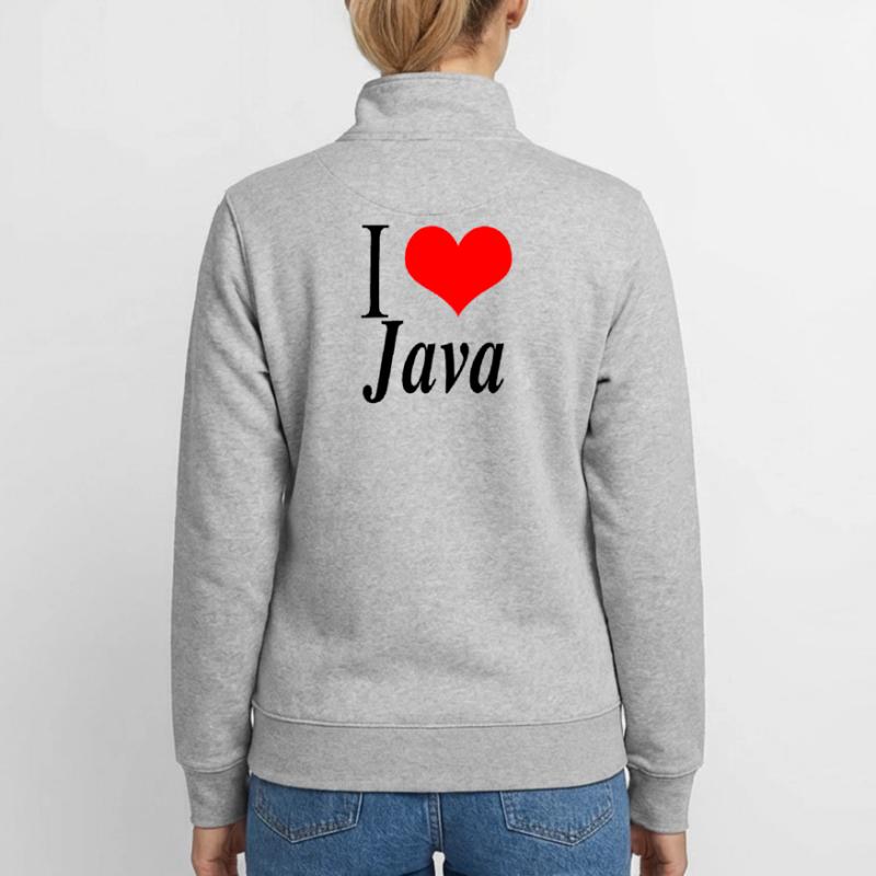 I love Java Unisex Organic Zip Sweatshirt by Stanley/Stella