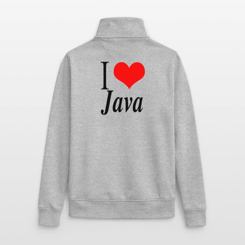 I love Java Unisex Organic Zip Sweatshirt by Stanley/Stella