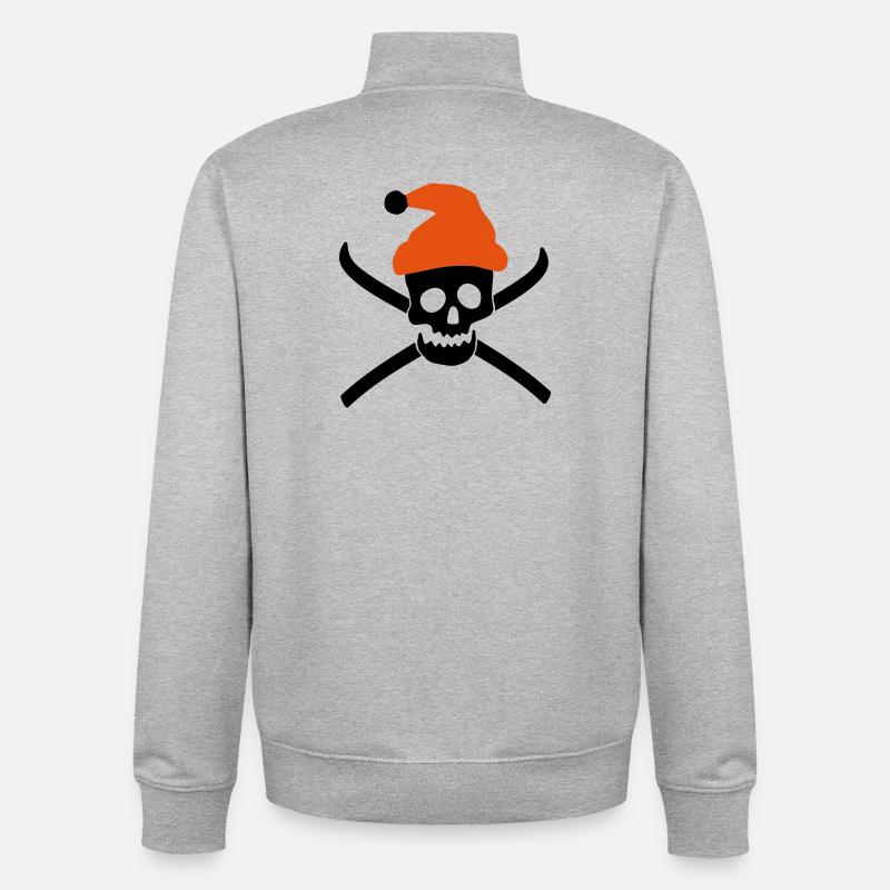 Ski - Sweat zippé unisexe en coton bio Stanley/Stella - gris chiné