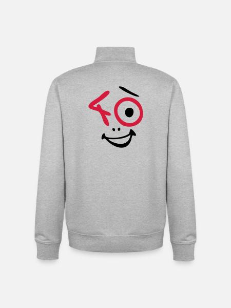 Wow, 40 years! - Unisex Organic Zip Sweatshirt by Stanley/Stella - heather grey