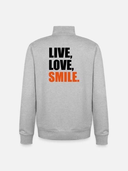 2541614 14134902 smile - Sweat zippé unisexe en coton bio Stanley/Stella - gris chiné