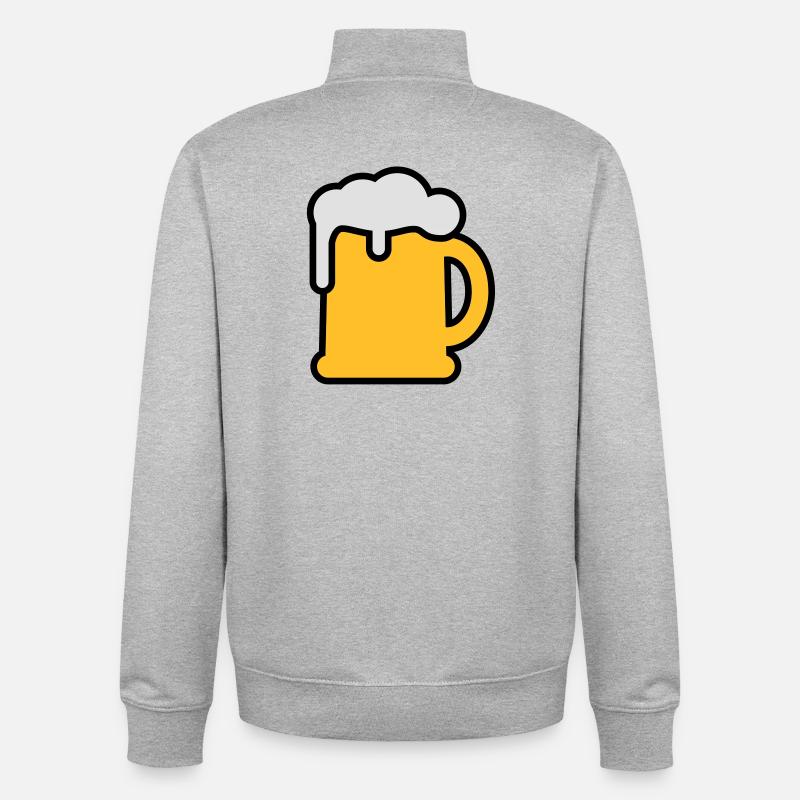 Bierkrung - Unisex Organic Zip Sweatshirt von Stanley/Stella - Grau meliert