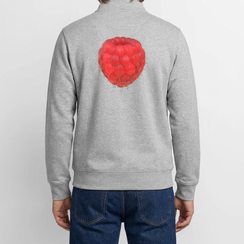 Raspberry Cluster Pattern Unisex Organic Zip Sweatshirt by Stanley/Stella