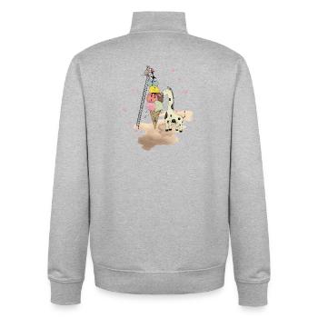 Wildlife Icecream - Sweat zippé unisexe en coton bio Stanley/Stella - gris chiné - Dos - AI Model Male 185 light (185cm)