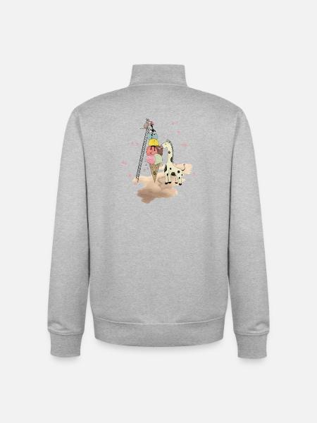 Wildlife Icecream - Unisex Organic Zip Sweatshirt by Stanley/Stella - heather grey